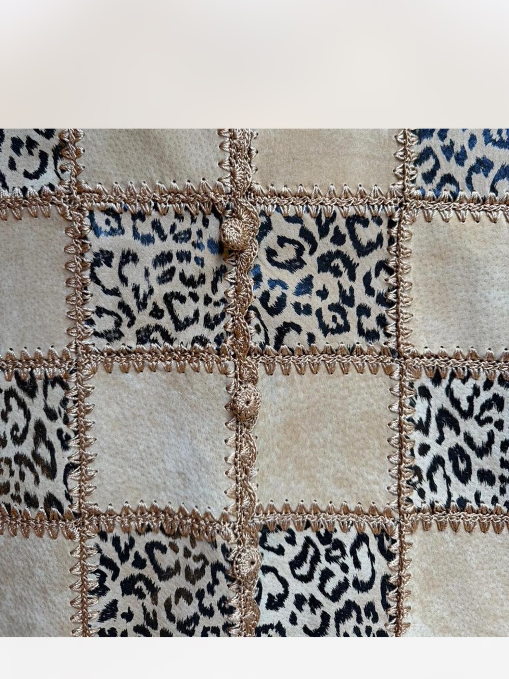 Y2K vintage cheetah leopard print leather patchwork women’s medium - Picture 4 of 7
